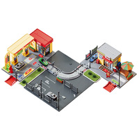 Cadeaux pour garçons et filles, modèles de scènes réalistes pour enfants, série amusante de jouets à assembler sur le thème des rues de la ville pour la maternelle