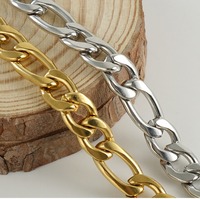 Vente en gros de colliers en chaîne cubaine en acier inoxydable 304 plaqué or 18 carats pour hommes et femmes
