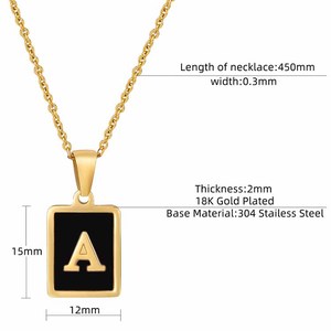 Collar con Colgante de Letra Inglesa Chapado en Oro de 18K, Cadena de Acero Inoxidable Dorada, Collares con Iniciales del Alfabeto para Mujer, Joyería - Product Image 2