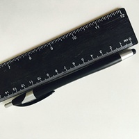 Stylo bille double usage à pointe fine de 1,0 mm, compatible tablettes, encre noire, corps métallique, personnalisable avec logo