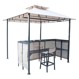 Leisure 240X240X260cm Metal <b>Garden</b> Gazebo With <b>Table</b> Bar Chair Canopy & Pergola Outdoor Furniture - Product Image 2