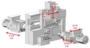 JIANKE MA125 ציר כפול 5 צירים מכונת מחרטת cnc מסוג שוויצרי עם מזין בר מחרטת cnc אזרחי כוכב