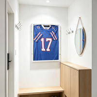 Vitrina de Madera con Cerradura para Exhibición de Camisetas Deportivas Firmadas y Colecciones de Memorabilia, para Montar en la Pared
