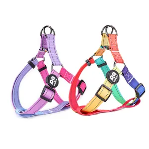 Custom dog harness and reflective 5 ft beautiful ombre design high quality dog strap comfort y shape dog harness