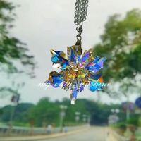 Liontin Mobil Konsol Tengah 3D Bentuk Kepingan Salju, Laris Manis, Modis, Personal, Kreatif, Kristal Mewah