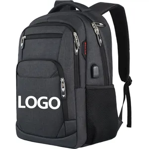 large capacity custom logo laptop usb backpacks bags durable fashion simple laptop backpack for men