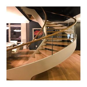 핫 세일 실내용 강철 목재 곡선 계단 외부용 유리 헬리컬 계단 - Product Image 1