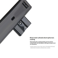 Rail de guidage coulissant pour clavier, à deux sections, à roulement à billes, en acier laminé à froid, noir/blanc, largeur 27mm/35mm