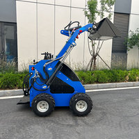 Mini-chargeuse compacte sur roues diesel hydraulique certifiée CE avec attache pour palettes, petite chargeuse sur roues
