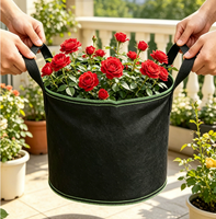 Sacs de culture pour plantes en polypropylène haute résistance Enbagold 20L (5 pièces) en tissu non tissé respirant avec poignées réutilisables pour tomates