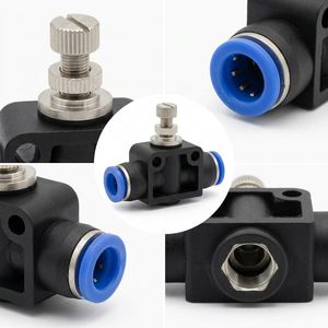 Conector Neumático de Empuje Rápido EBM, Válvula de Control de Velocidad, Adaptador de Tubo de Aire de Plástico Negro, 0.1 kg - Product Image 3