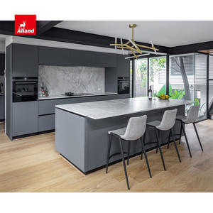 Armoire de cuisine intelligente île armoire laque traitement de Surface dalle panneau de porte MDF carcasse marbre stratifié robinet usage domestique - Product Image 2