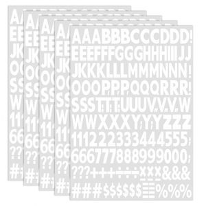 Parches Termoadhesivos, 5 Hojas de Letras y Números Blancos de 1 Pulgada para Tela, Camisetas, Bolsas, Manualidades - Product Image 1