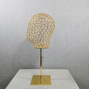 Cabeza de maniquí modelo de malla de alambre de metal al por mayor, cabezas de Maniquí de metal dorado, anillo de hierro de alambre, cabeza de maniquí femenino de <span class=keywords><strong>cristal</strong></span> - Product Image 6
