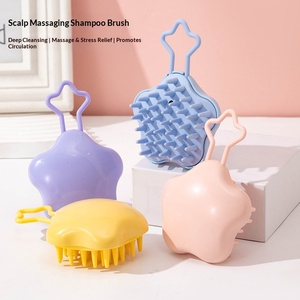 <span class=keywords><strong>Brosse</strong></span> à shampooing en plastique Little Star, forme créative, 4G, double usage, pour un massage du cuir chevelu et un nettoyage en profondeur - Product Image 5