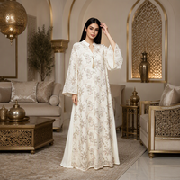 Robe Abaya Musulmane Brodée d'Appliques d'Été - Grande Taille Respirante Dubaï Jalabiya
