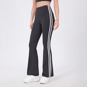 Wholesale Women's High Waist <b>Flare</b> Yoga Pants with Side Stripes Butt Lifting Workout <b>Leggings</b> Buttery Soft Sports <b>Leggings</b> - Product Image 5