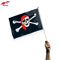 Drapeau de pirate en forme de main (Jolly Roger) de 11,8 x 17,7 pouces pour décoration de fête d'Halloween, vente en gros, personnalisable