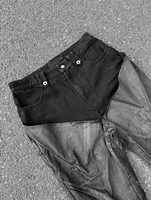Pantalon de survêtement ample et épais pour homme Difan, taille mi-haute, en toile personnalisée, délavé à l'acide, style vintage, patchwork, avec fermeture éclair, coupe bootcut, Hip Pop