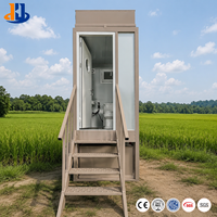 Cabine de toilettes portable sans plomberie avec réservoir d'eau intégré et réservoir de récupération des déchets pour les chantiers de construction et les zones isolées