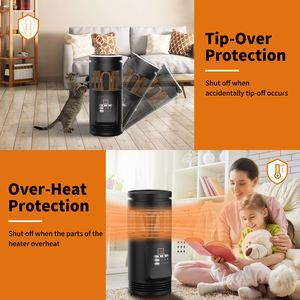 Calentador de espacio eléctrico de aire rápido portátil negro Fashional Mini EleABS + <span class=keywords><strong>ctronics</strong></span> con termostato ajustable - Product Image 5