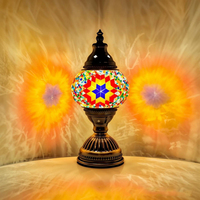 Lampe de table en mosaïque turque faite à la main, lampe de bureau en verre marocain vintage pour chambre à coucher, salon, décoration de la maison