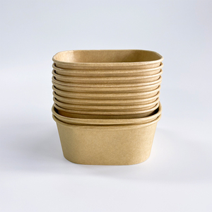 2025 500ml 880ml 1000ml Kraft <strong>Paper</strong> Material Food <strong>Container</strong> Box Rectangular Disposable Square <strong>Paper</strong> Bowl - Product Image 4