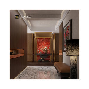 Chimenea suspendida de jaspe rubí piedra semipreciosa de mármol rojo clásico personalizado - Product Image 5