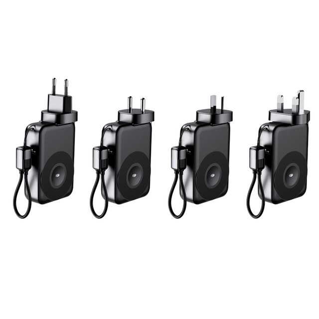 Fast Charging Wall Charger Wireless Power Bank 10000mAh With Cable Led Display Magnetic Power Bank with AC Plug For US UK EU AU