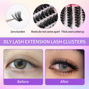 Vente en gros de cils individuels faits à la main pour cils en grappe, logo personnalisé, faux cils en vison, pointe en épine, 12 rangées, mélange de volume méga, 10D-20D - Product Image 4