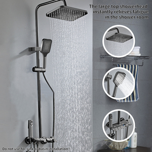 Wall Mounted Piano <strong>Shower</strong> Set 4 Functions Rainfall <strong>Shower</strong> Faucets Mixer Hot and Cold Bathroom <strong>Shower</strong> <strong>System</strong> - Product Image 2