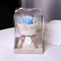Groothandel Geconserveerde Zeep Bloem Tulp Effen Getextureerde Bloemen Boeket Verpakt In Garen Voor Huisdecoratie Of Vakantie Cadeau