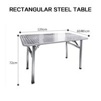 Table à manger rectangulaire pliante en acier de relief d'intérieur extérieur pour la cantine de restaurant de café