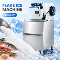 Machine à glace en flocons commerciale 100kg 200kg 500kg, refroidie par air, pour la production d'eau de mer pour fruits de mer et poissons