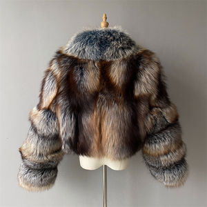 Jxwatcher Ultimi Modelli Cappotto da Donna Invernale di Lusso in Vera Pelliccia di <span class=keywords><strong>Volpe</strong></span> Colorata con Ampio Collo di Pelliccia Personalizzato Vendita all'Ingrosso - Product Image 3