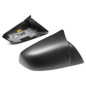 Coque de rétroviseur en carbone sec noir style Bullhorn pour Tesla MODEL 3YSX, boîtier de rétroviseur de recul, réflecteur - Product Image 1