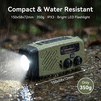Radio Multibanda para el Hogar con Manivela, Banco de Energía, Linterna IPX3, Alerta SOS, Radio Satelital Global de Supervivencia para Camping