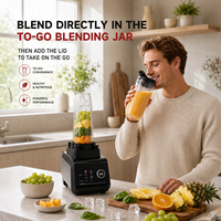 Licuadora 3 en 1 Multifuncional de Alta Resistencia, Licuadora Eléctrica Comercial de 2.5L con 6 Cuchillas, Bajo Nivel de Ruido, para Uso Doméstico y en Restaurantes, para Preparar Smoothies