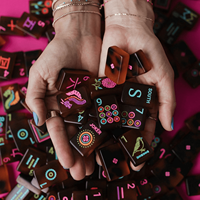 Stock en EE. UU., Mahjong de Lujo Acrílico, Juego de Mahjong Americano con 160 Fichas, Fichas de Mahjong Serie Joy, Fichas de Mahjong Personalizadas de 4 Capas