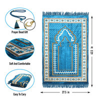 Tapis de prière islamique Raschel, tapis de prière doux et épais, couleur unie, gaufré, fabricant, vente en gros, tapis de prière uni