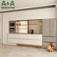 Buffet Modulaire Personnalisé avec Espace Intégré pour Réfrigérateur et Four, Idéal pour Projets Immobiliers de Luxe
