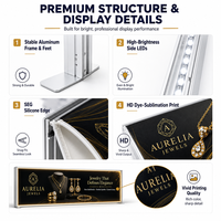 Affichage lumineux LED double face, stand en tissu rétroéclairé SEG personnalisé pour centre commercial et stand de salon professionnel