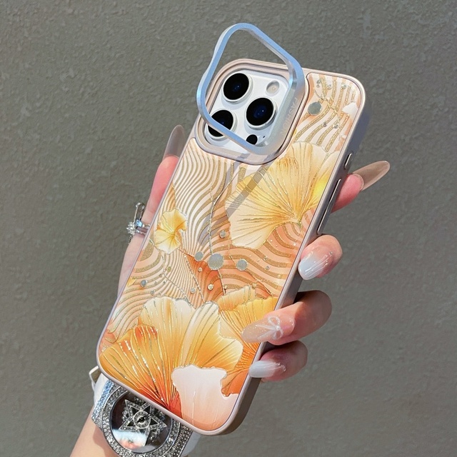 Fashion Removable 2 in 1 Gilded Landscape Painting Back Panel Magnetic Case for iPhone 17 16 Pro Max 17 Air With Lens Bracket