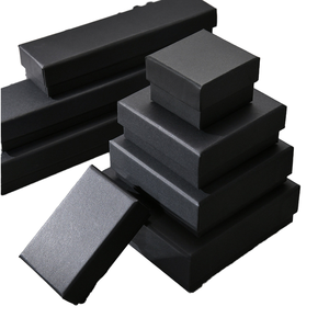 Stock <b>Black</b> Embossed Jewelry Packaging <b>Box</b> with Sponge Lining for Bracelets Necklaces Pendants Rings Earrings Gift <b>Box</b> - Product Image 1