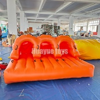Bateau gonflable UFO orange personnalisé en usine, 6 places, 3,7x2,5m, tube de sport nautique commercial pour le plaisir sur le lac et la mer