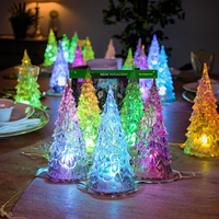 Meilleures ventes : Jouet Arbre de Noël en acrylique pour enfants, Veilleuse lumineuse clignotante, Design cristallin coloré, Alimentation électronique, Boîte colorée