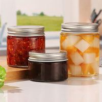 Stoples Kaca Bening 380ml dengan Tutup Logam untuk Pengalengan Selai, Kue Kering, Salad, Permen, dan Penyimpanan