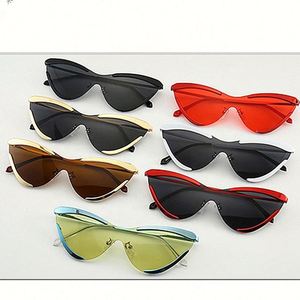 Gafas de Sol de Moda 2021, Montura Metálica de Lujo, Protección UV400, Estilo Ojo de Gato, Media Montura - Product Image 6