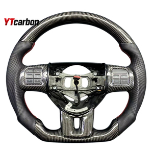 YTcarbon pour <span class=keywords><strong>Challenger</strong></span> 09-16 <span class=keywords><strong>RT</strong></span> SRT modifier les pièces automobiles accessoires de voiture Style de course personnalisé volant en Fiber de carbone véritable - Product Image 1