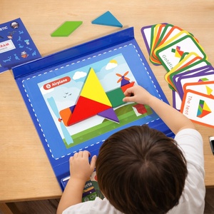 Jeux éducatifs Montessori pour enfants, développement cérébral, jeux intellectuels pour tout-petits, puzzle en bois Tangram, boîte cadeau, jouets pour enfants - Product Image 3